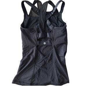 Lululemon Black Strappy Mesh-Back Athletic Tank – Size 4